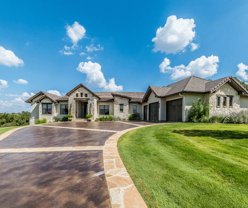 picture of a home with decorated concrete