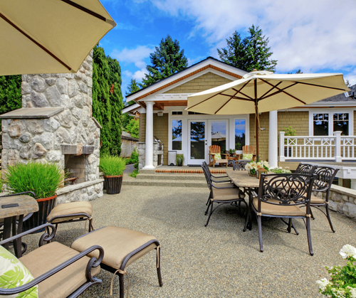 house with a concrete patio